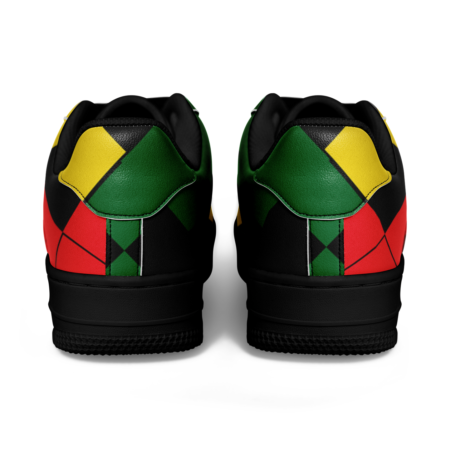 Women's Red Yellow Green and Black Stars Pattern All Over Print Urban Peak High Top Shoes