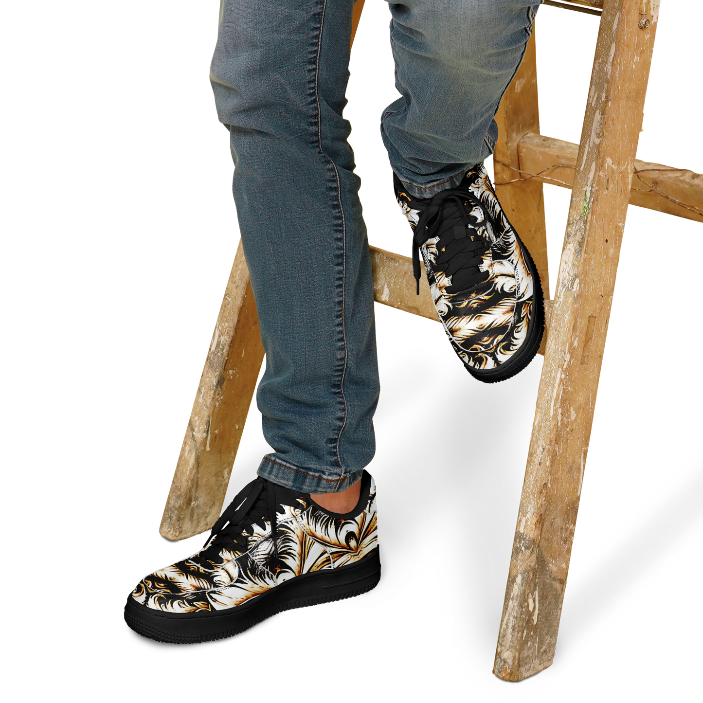 Men's Golden Baroque All-Over Print Core Low Shoes