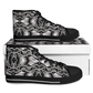 Men’s Black Intricate Silver Chain Tattoo Pattern High Urban Peak High Top Shoes