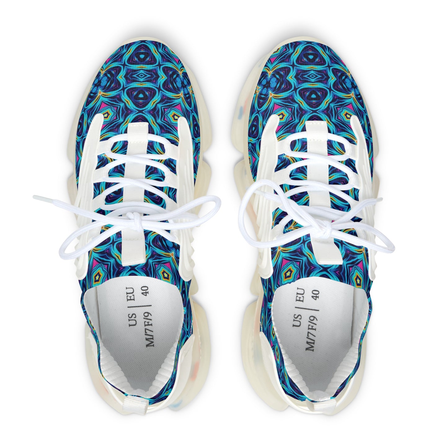 Women’s  Blue Kaleidoscope Mesh Athletic Sneakers