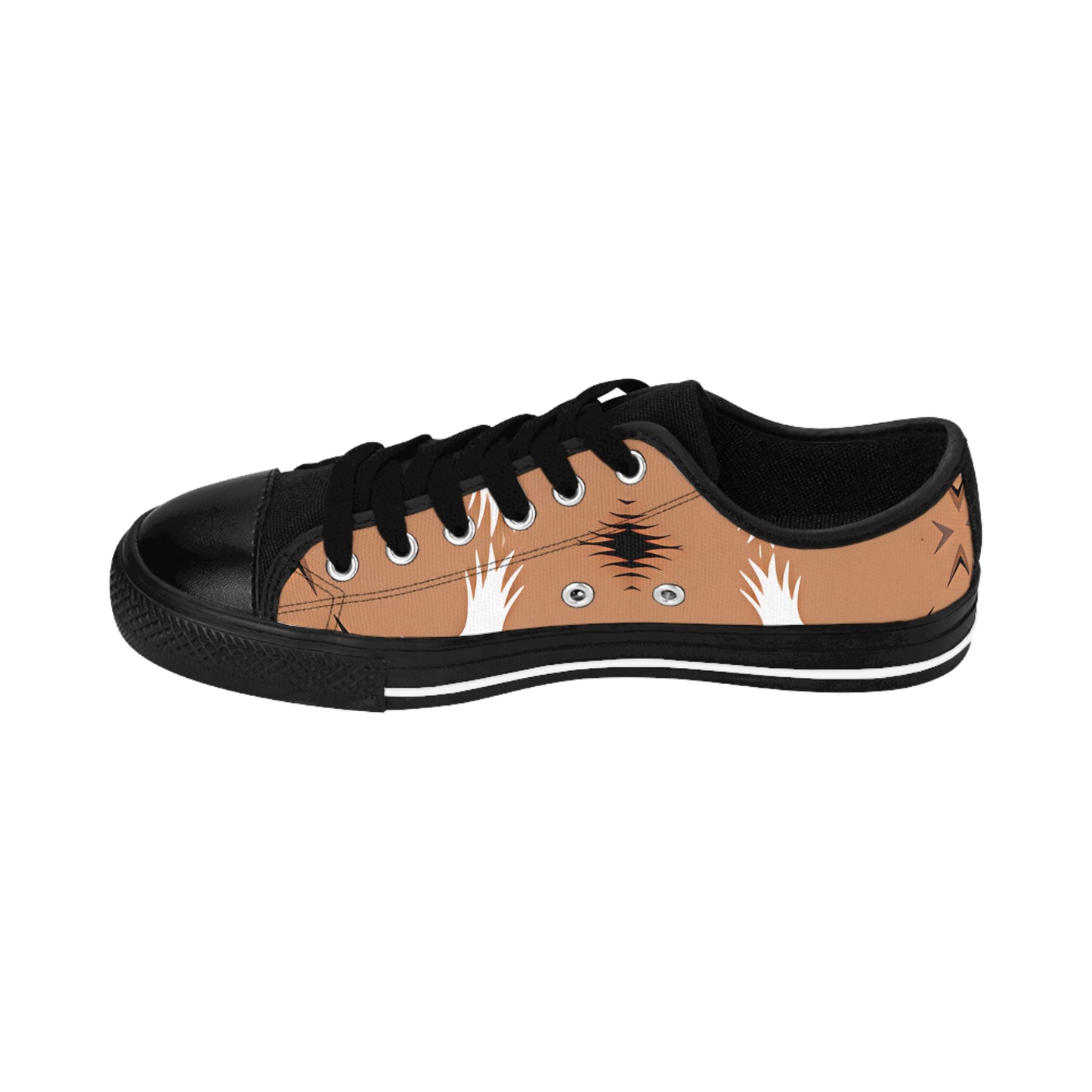 Men's Desert Tan Ikat Pattern Low-Top Canvas Sneakers