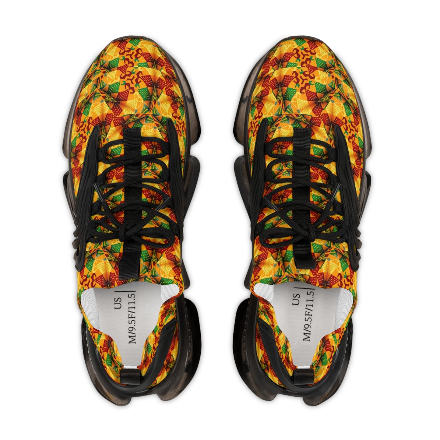 Men's Mesh Vibrant Autumn Kaleidoscope Athletic Sneakers