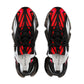 Men's Red Black & White Geometric Pattern All Over Print Mesh Workout Sneakers