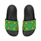 Women's Green & Yellow Kaleidoscope Removable-Strap Pool Slides