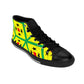 Men's Yellow Geometric Vibrant Star & Diamond Pattern High Top Sneakers