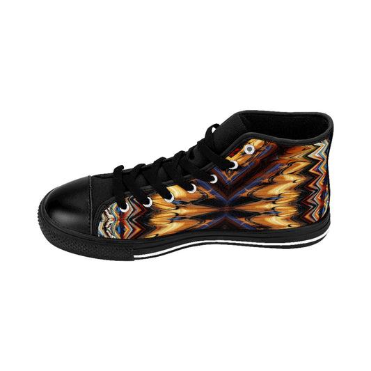 Men's Abstract Amber Kaleidoscope Pattern All Over Print High-Top Sneakers