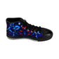 Men's Blue & Red Kaleidoscope Pattern All Over Print High-Top Sneakers