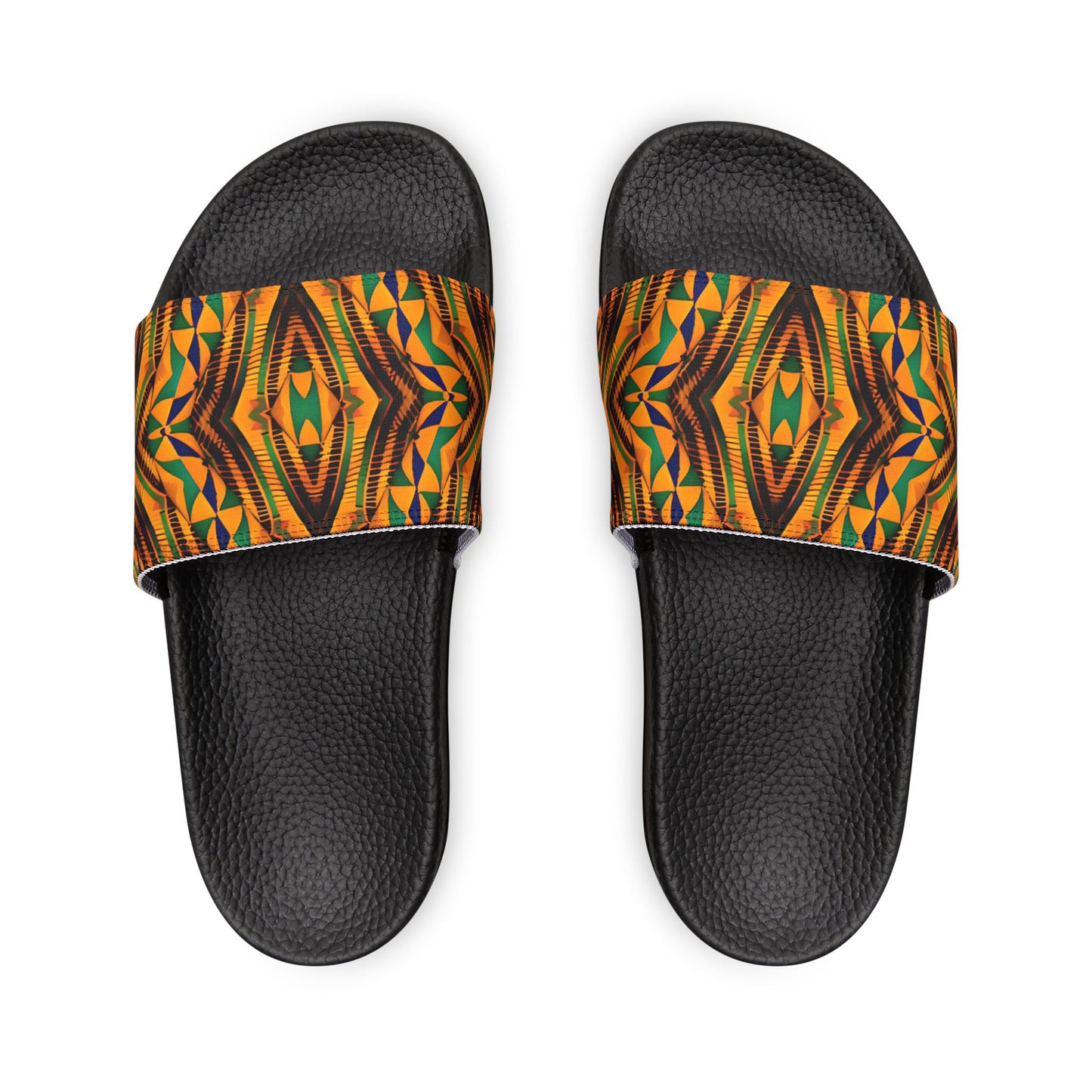 Women's Vibrant African Kente Geometric Removable-Strap Sandals