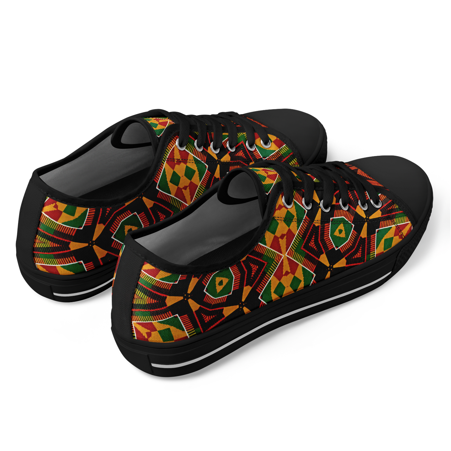 Men's African Kente Geometric Star Pattern All-Over Print Urban Peak Low Shoes