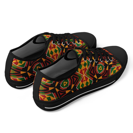 Men's African Kente Geometric Star Pattern All-Over Print Urban Peak Low Shoes