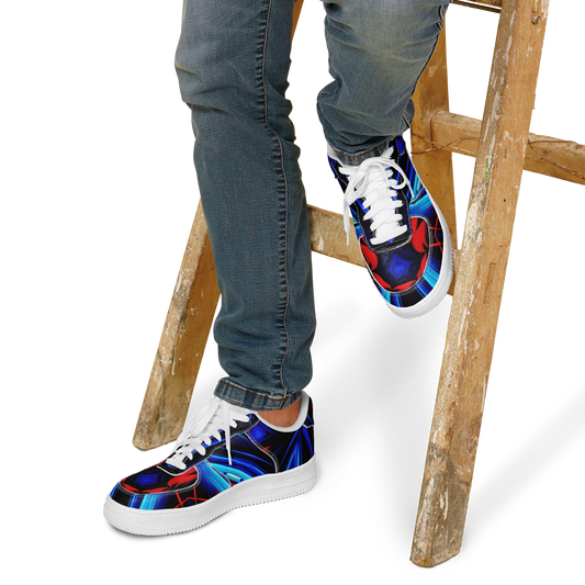 Men's Blue & Red Kaleidoscope Pattern All Over Print Core Low Shoes
