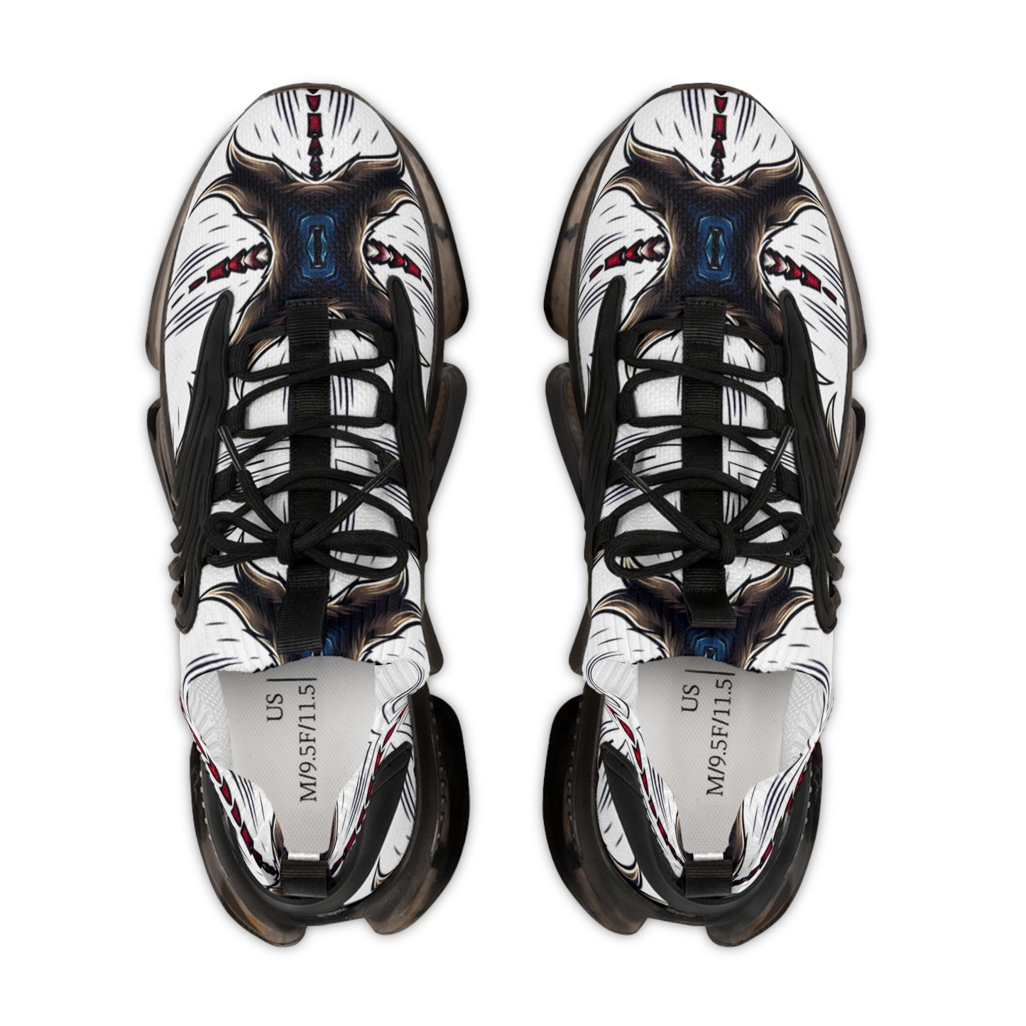 Men's Mesh Abstract Symmetry Pattern Athletic Sneakers