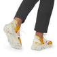 Men’s Bright Orange Abstract All Over Print Athletic Mesh Sneakers