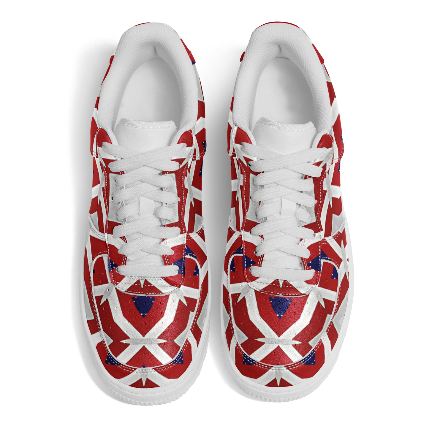 Women's Red Geometric Kaleidoscope Core Low Shoes