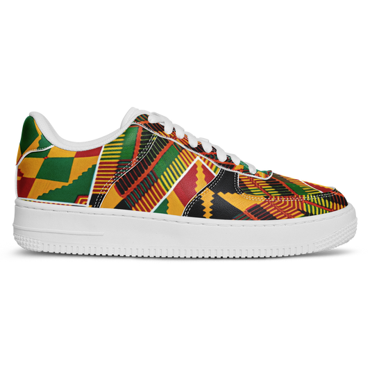 Women's Vibrant African Kente Geometric All-Over Print Core Low Shoes