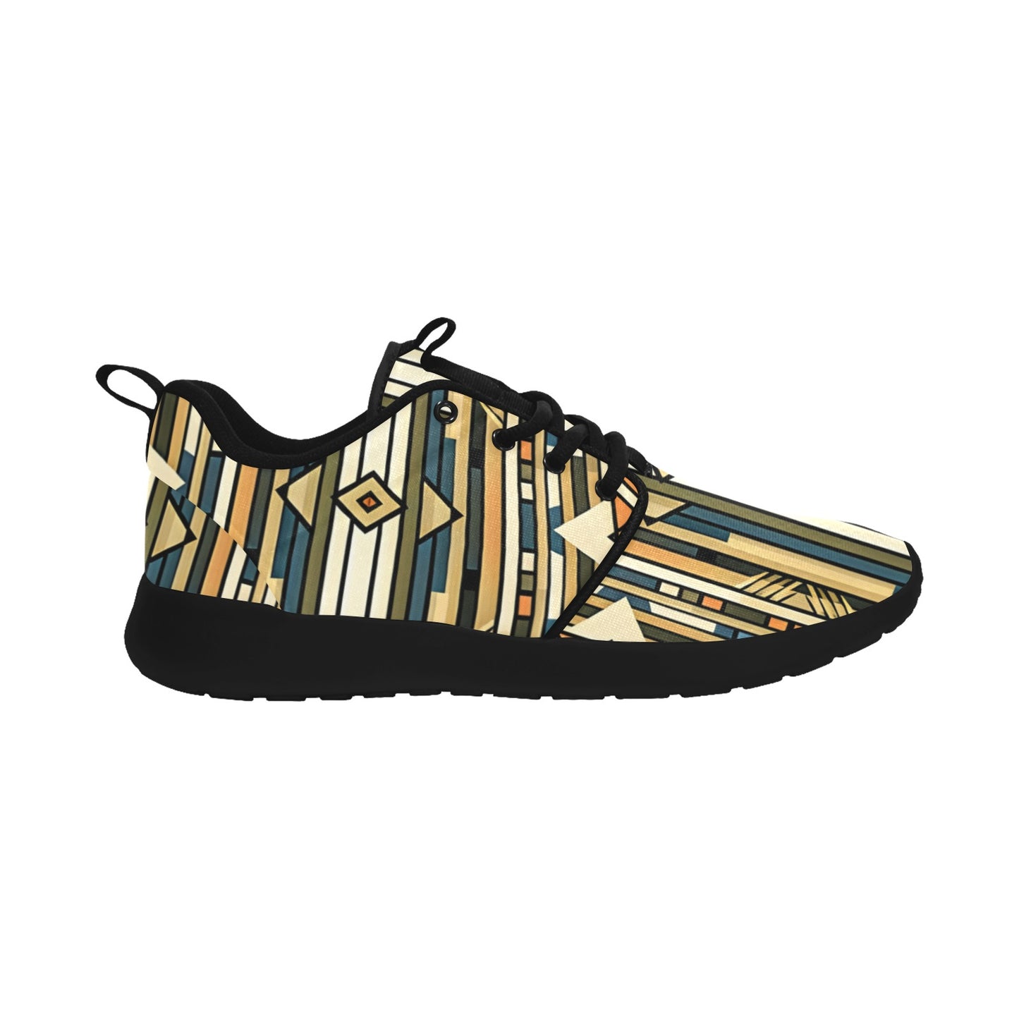 Men's Retro Geometric Tribal Pattern All-Over Print Pull Loop Sneakers