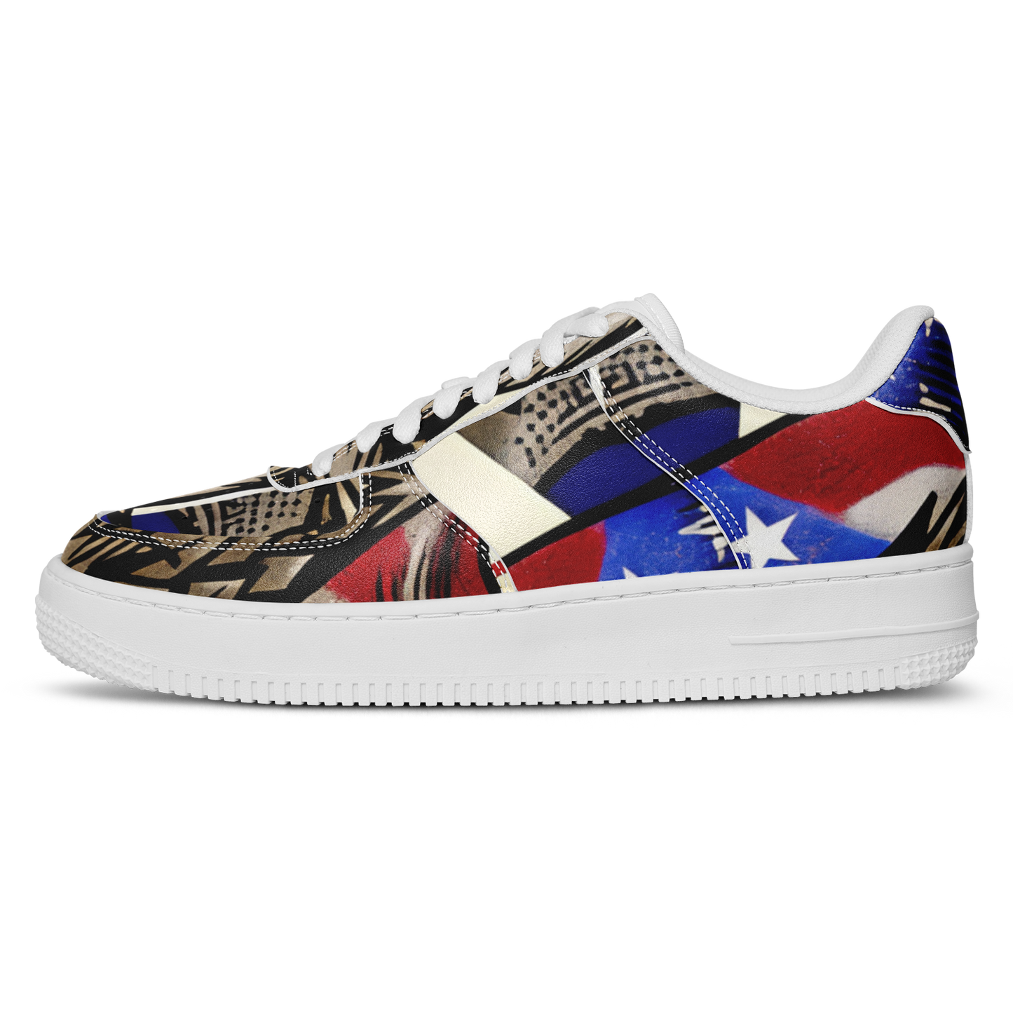 Men's Patriotic Star Kaleidoscope Pattern All-Over Print Core Low Shoes