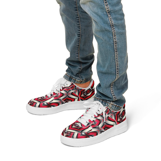 Men's Red Geometric Kaleidoscope pattern Core Low Shoes