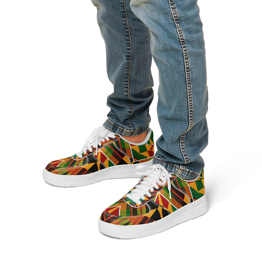 Men's Vibrant African Kente Geometric Pattern All-Over Print  Core Low Shoes