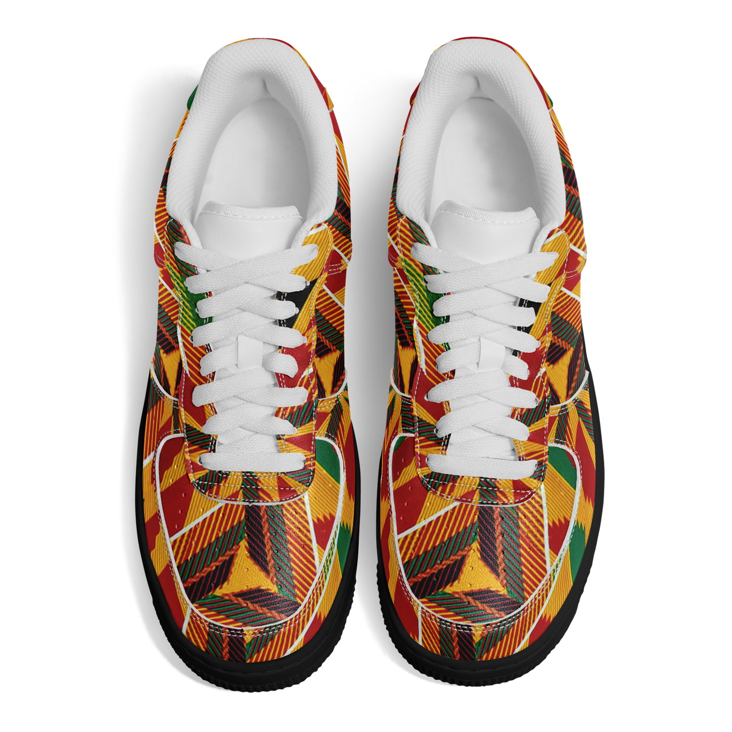 Men's Vibrant African Kente Geometric All-Over Print Core Low Shoes