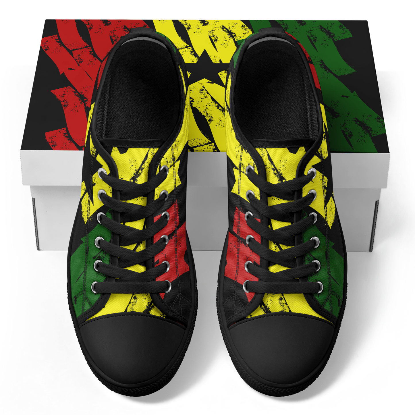 Men's Red Yellow Green and Black Stars Urban Peak Low Shoes