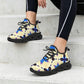 Women's Blue Floral Kaleidoscope Pattern All-Over Print Twisted Sole Sneakers