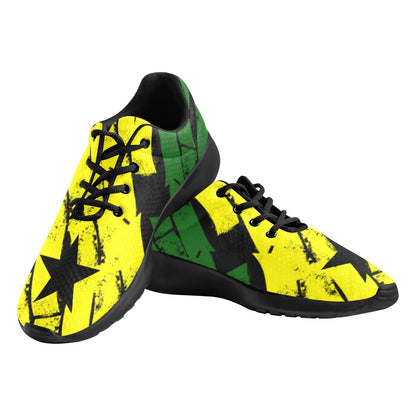 Men's Ghana Flag & Black Star Pattern All-Over Print Athletic Shoes