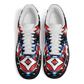 Men's Red White Blue Geometric Pattern All-Over Print Core Low Shoes