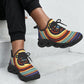 Women's Retro Radiant Circle Pattern All-Over Print Twisted Sole Sneakers
