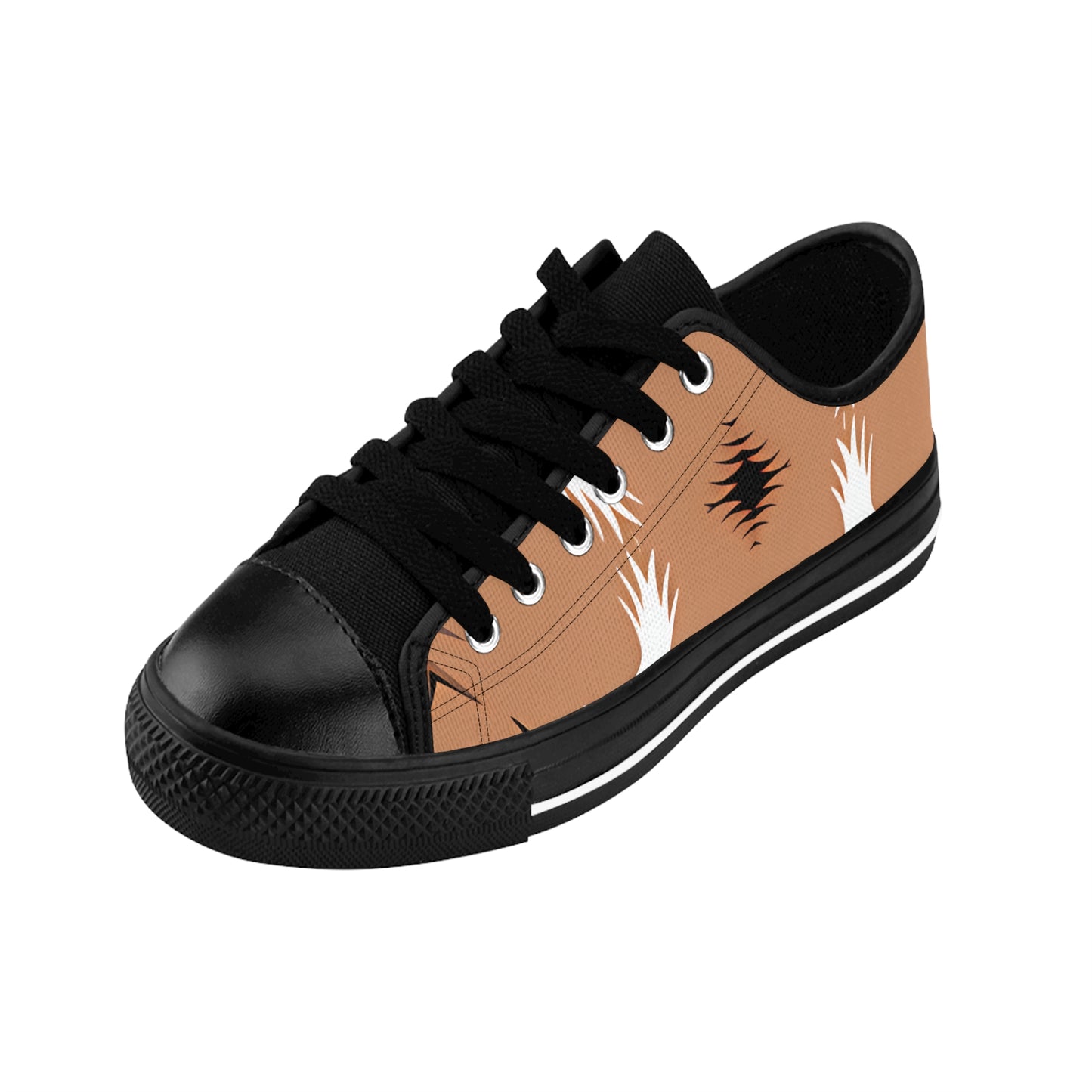 Men's Desert Tan Ikat Pattern Low-Top Canvas Sneakers