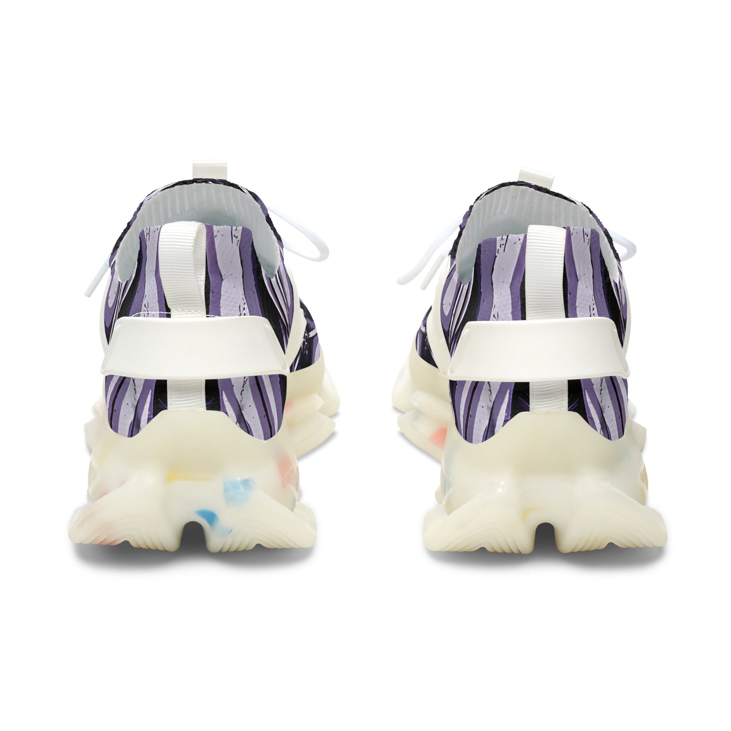 Women's Purple Swirl Mesh Sneakers with White Sole