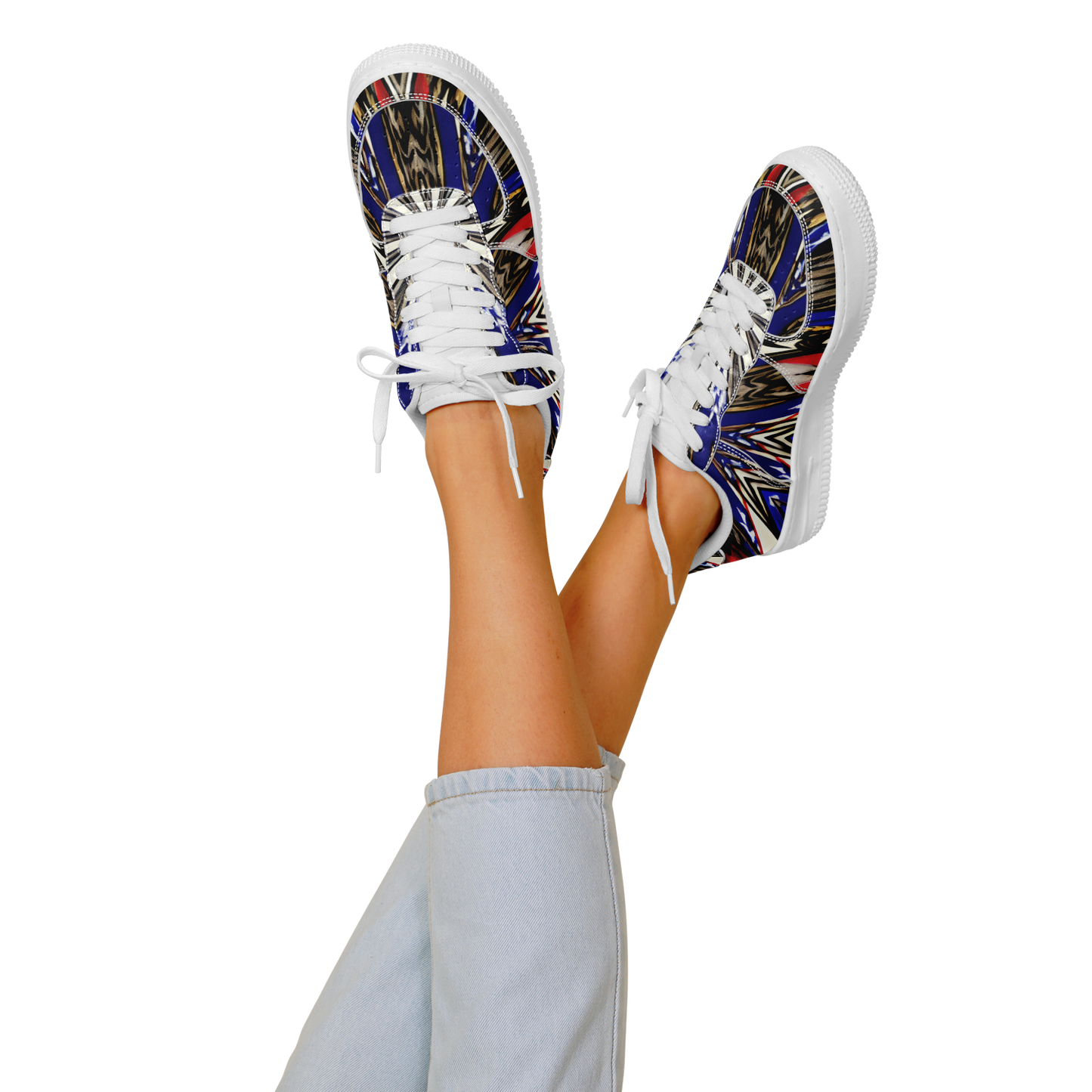Women's Starburst Patriotic Colors Pattern All-Over-Print Core Low Shoes