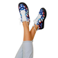 Women's Red White Blue Geometric Pattern All-Over Print Core Low Shoes