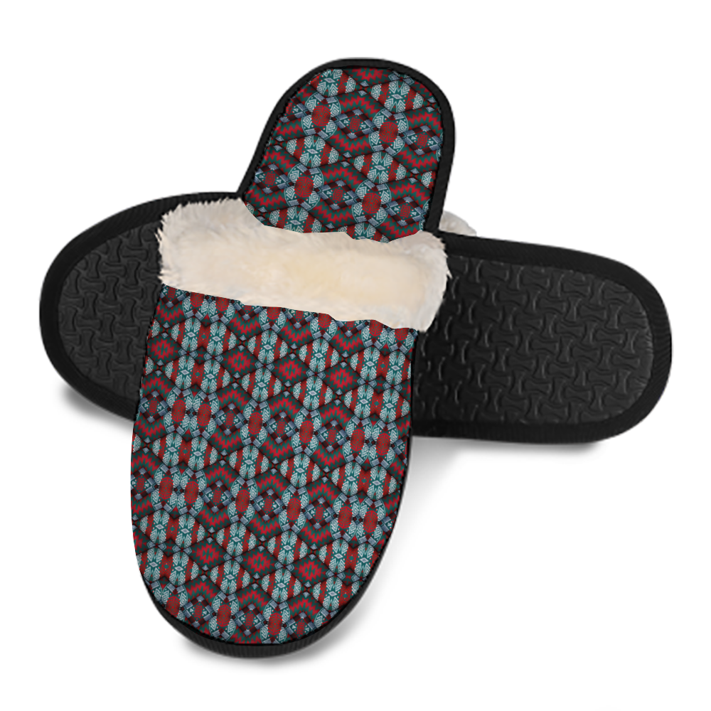 Women's Custom Fuzzy Plush Soft Non-slip Slippers