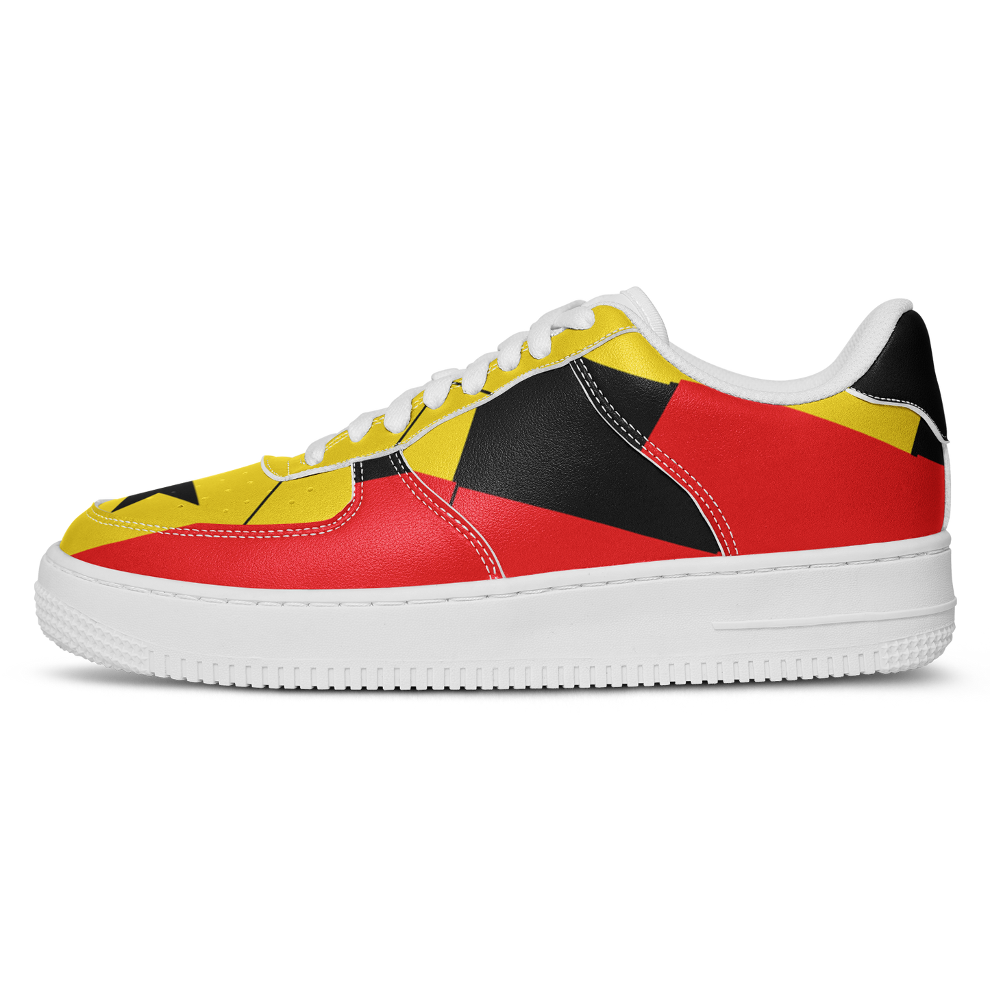 Men's Red Yellow Green and Black Stars Pattern All Over Print Urban Peak High Top Shoes
