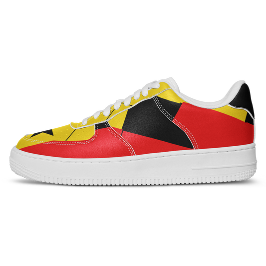 Men's Red Yellow Green and Black Stars Pattern All Over Print Urban Peak High Top Shoes