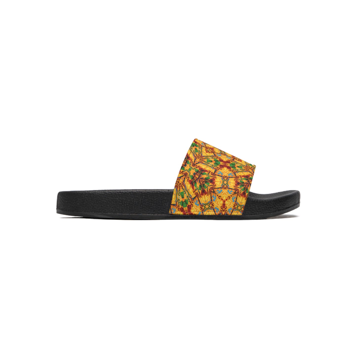 Men's Golden Kaleidoscope Design Slide Sandals