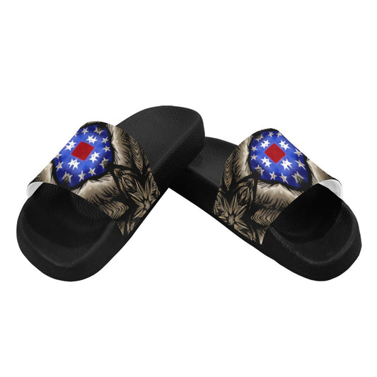 Men's Patriotic Kaleidoscope Pattern All-Over Print Slide Sandals