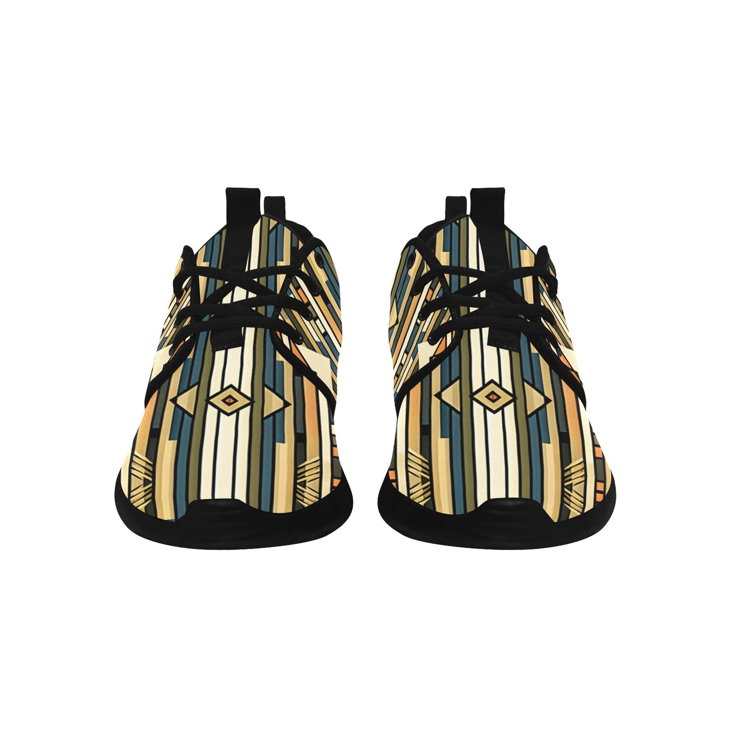 Men's Retro Geometric Tribal Pattern All-Over Print Pull Loop Sneakers
