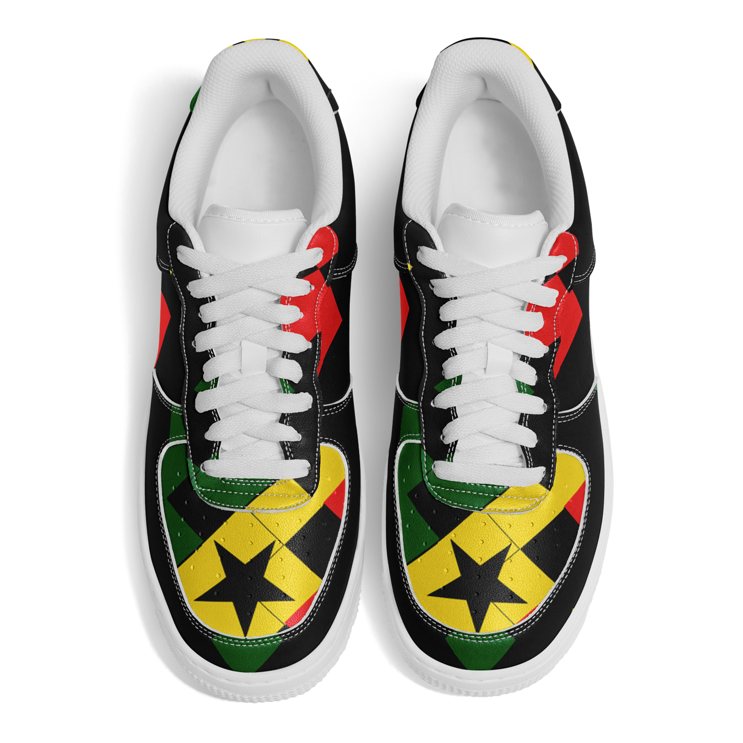 Men's Red Yellow Green and Black Stars Core Low Shoes