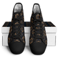 Men's Geometric Floral Pattern in Black & Brown Urban Peak High Top Shoes