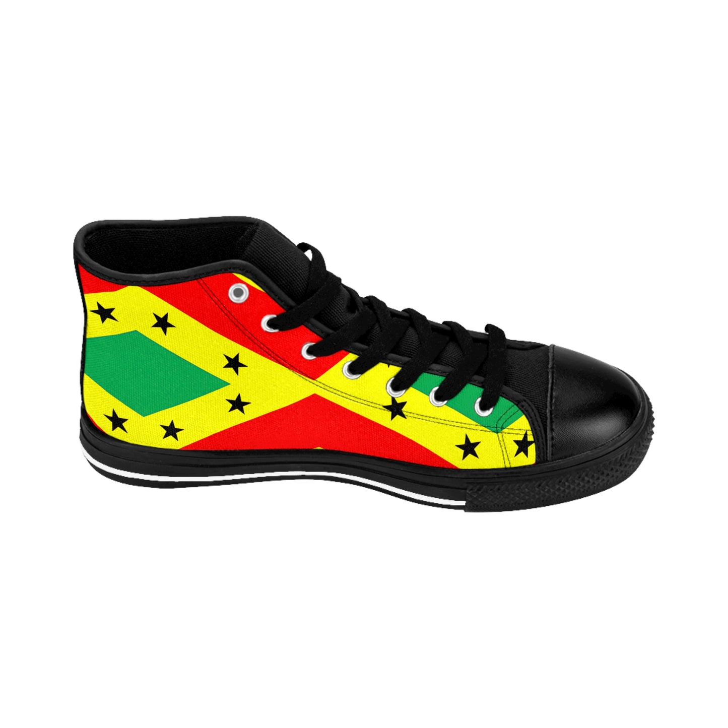 Women's Red Yellow Green Black Stars Pride Flag High-Top Sneakers