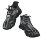 Men's Black & Silver Symmetry Pattern All-Over Print Twisted Sole Sneakers