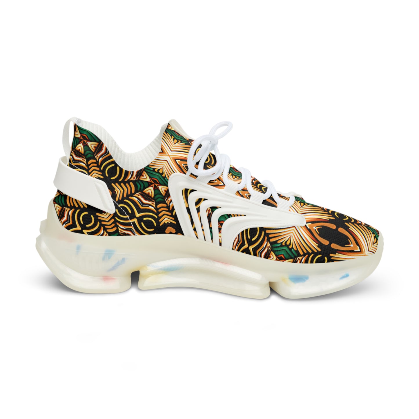 Men's Tribal Geometric Print Mesh Sneakers