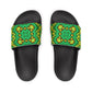 Women's Green & Yellow Kaleidoscope Removable-Strap Pool Slides