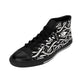 Women’s Black Intricate Silver Chain Tattoo Pattern High-Top Sneakers