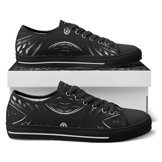 Men's Black & White Geometric All-Over Print Urban Peak Low Shoes