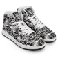 Men’s Black Intricate Silver Chain Tattoo Pattern Motion High Top Shoes