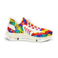 Men's Bold Rainbow Kente-Inspired Geometric Pattern All Over Print Mesh Sneakers