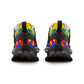 Men's Bold Rainbow Kente-Inspired Geometric Pattern All Over Print Mesh Sneakers